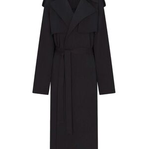 Skims Boyfriend Fleece Trench Coat In Onyx Large
